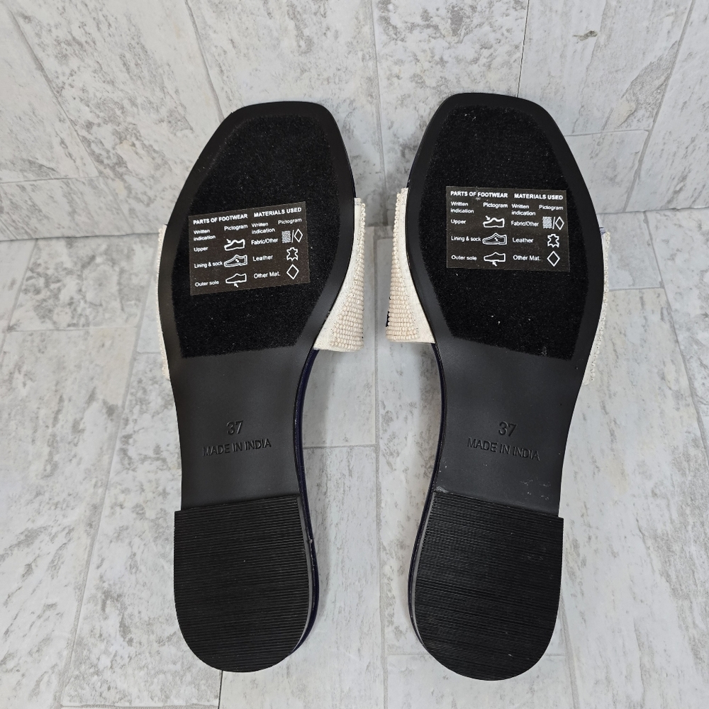 Maeve For Anthropologie The Fiona Beaded Slide Sandal - St. Tropez - Picture 8 of 10